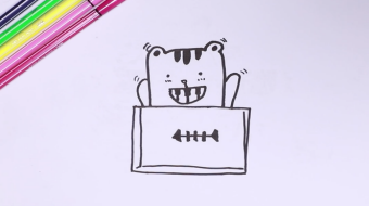 吃魚的貓簡(jiǎn)筆畫視頻  吃魚的貓簡(jiǎn)筆畫步驟教程