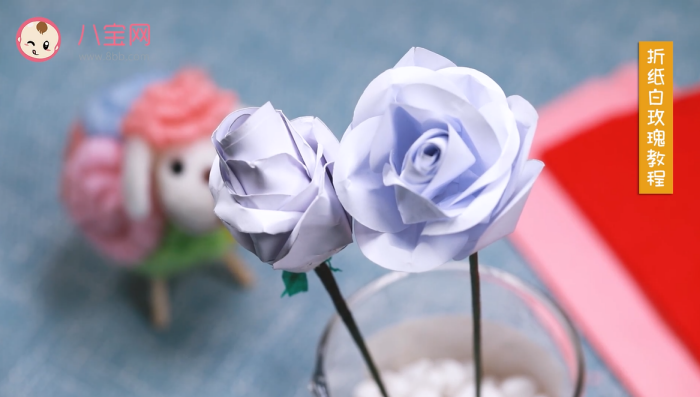 白玫瑰折紙視頻教程 白玫瑰折紙步驟圖