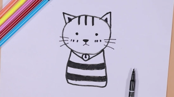 小貓咪簡筆畫視頻   可愛小貓咪畫法教程