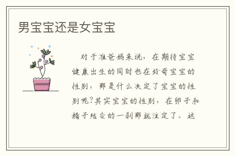 男寶寶還是女寶寶